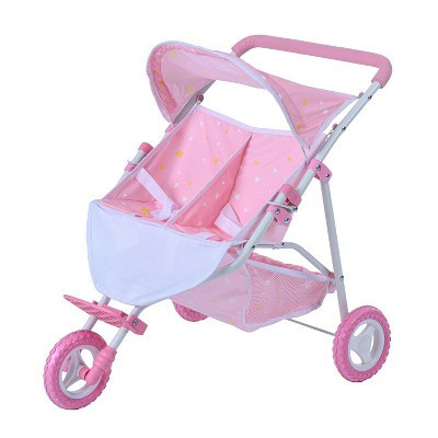 Olivia's Little World Twinkle Star Princess Baby Doll Twin Stroller, Pink | Target