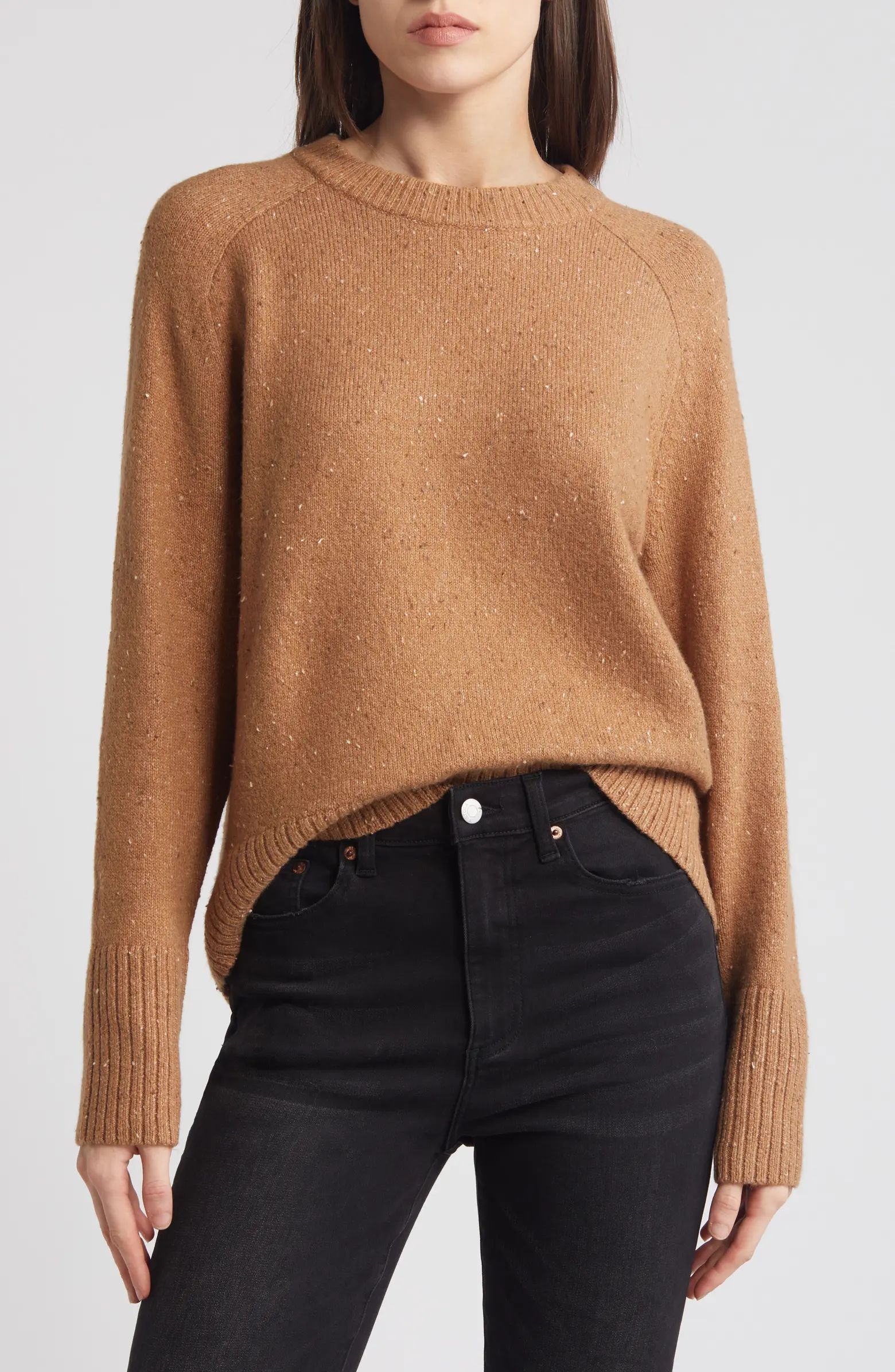 Speckled Pima Cotton Blend Sweater | Nordstrom