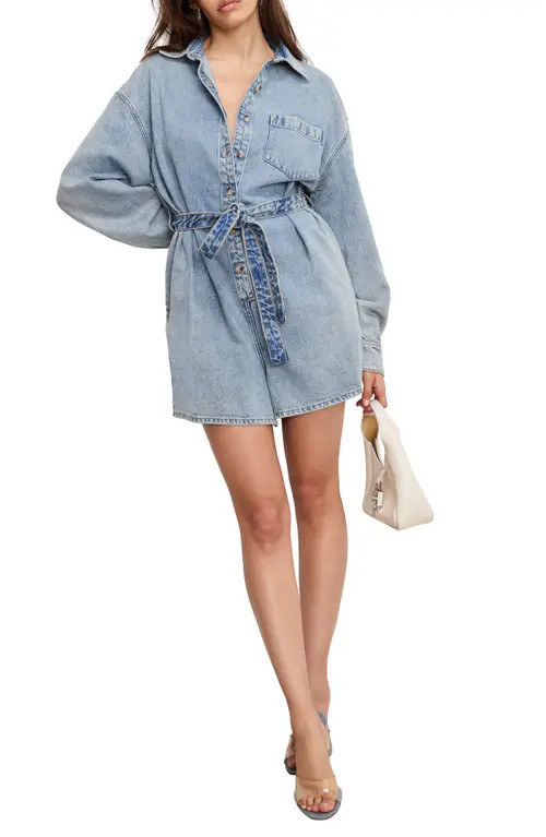 Good American Weightless Denim Romper in Indigo793 at Nordstrom, Size Small | Nordstrom