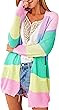 ECOWISH Womens Cardigan Color Block Striped Draped Kimono Cardigans Long Sleeve Open Front Casual... | Amazon (US)