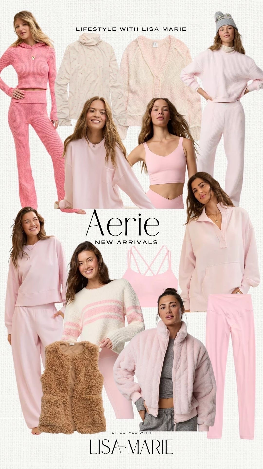 Aerie new arrivals! Pink matching sets. Loungewear. Coat sweaters and cardigans. Sweater setsZs activewear. Leggings and sports bras. Sherpa vest.


#LTKGiftGuide #LTKootd #LTKActive
