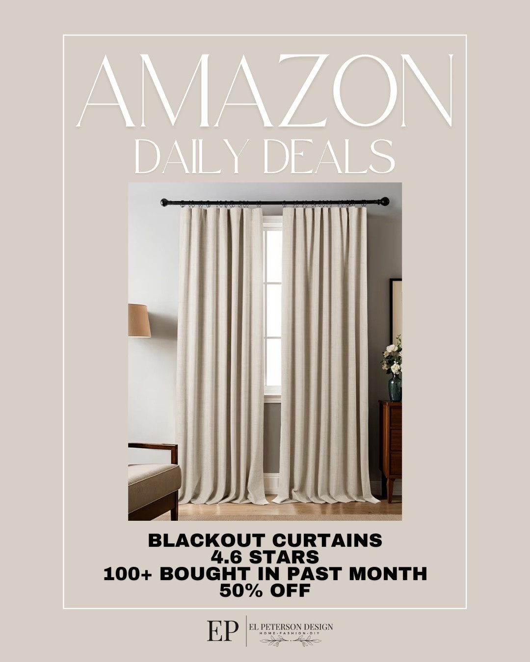 Amazon Daily Deals
Blackout curtains 

#LTKSaleAlert #LTKHome