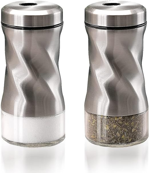 Salt and Pepper Shakers with Adjustable Pour Hole, 3 oz Salt Shaker with Clear Glass Bottom, Perf... | Amazon (US)