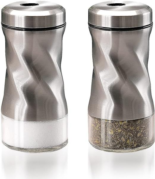 Salt and Pepper Shakers with Adjustable Pour Hole, 3 oz Salt Shaker with Clear Glass Bottom, Perf... | Amazon (US)