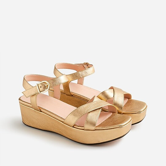 Platform sandals in metallic leather | J. Crew US