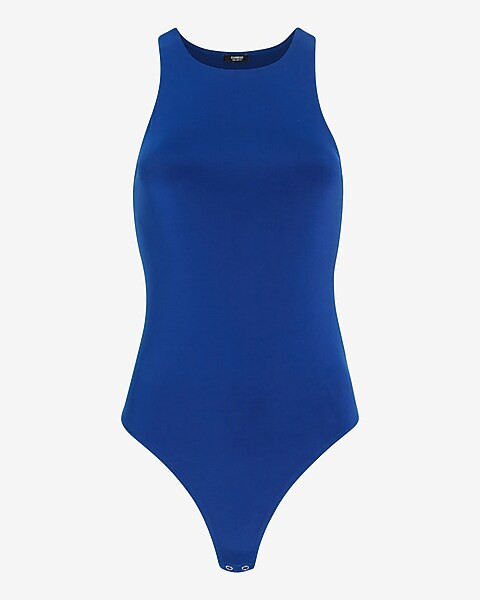 Body Contour Double Layer High Neck Thong Bodysuit | Express