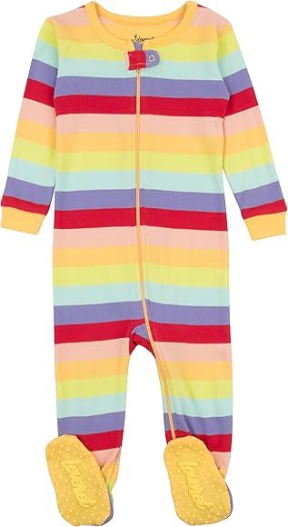 Leveret Striped Baby Girls Footed Pajamas Sleeper 100% Cotton Kids & Toddler Pjs (0 Months-5 Toddler | Amazon (US)