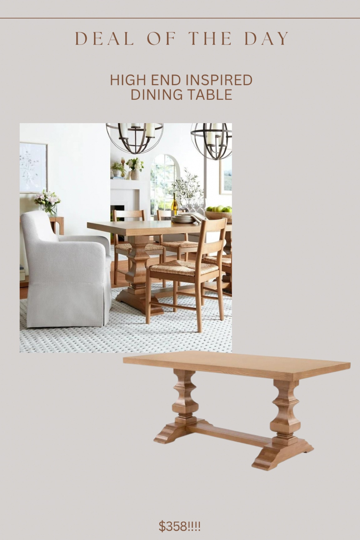 Unbelievable sale for this high end inspired dining table!!!! Reminds me so much of RH, pottery barn, arhaus!

Only $358!! Linking everything else you see as well 

#LTKStyleTip #LTKSaleAlert #LTKHome