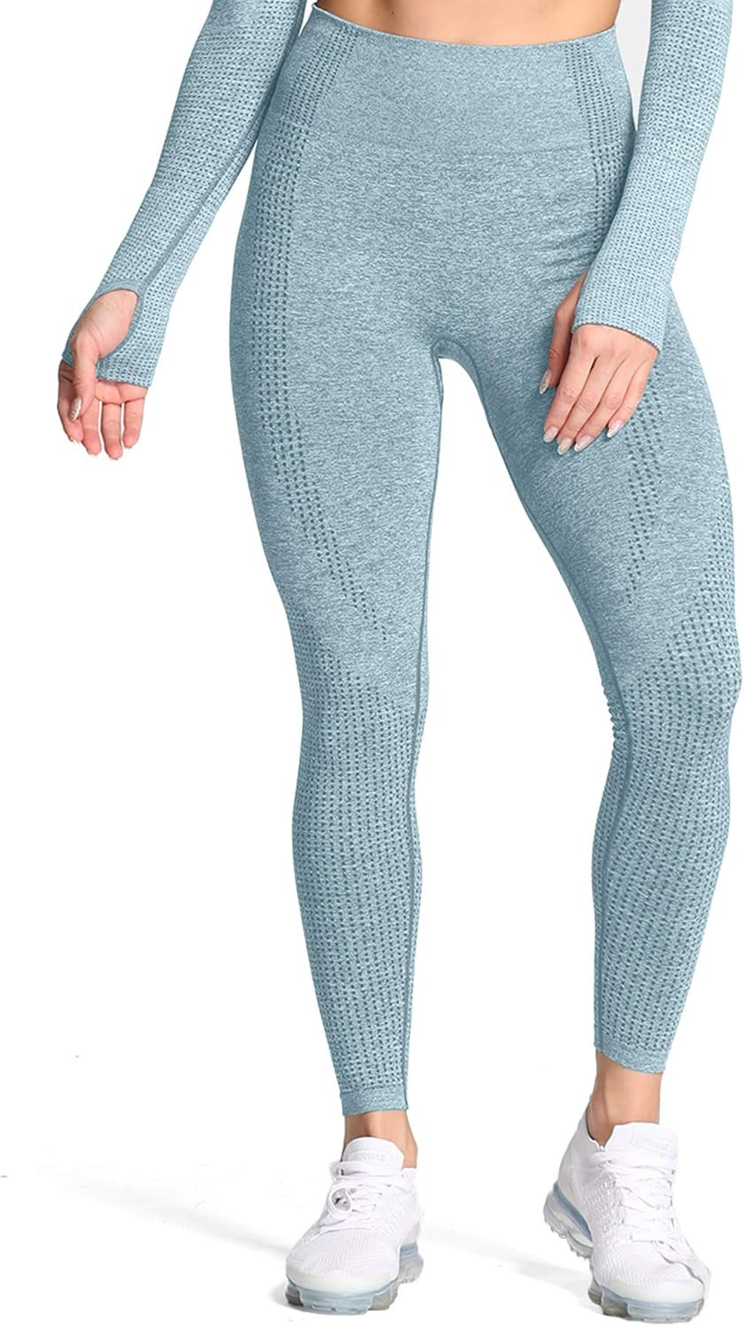 Aoxjox Women's High Waist Workout Gym Vital Seamless Leggings Yoga Pants | Amazon (US)