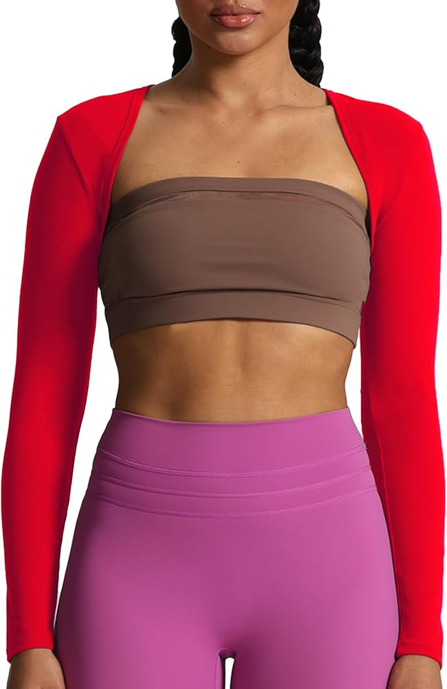 Aoxjox Women's Long Sleeve Open Front Bolero Shrug Crop Top Cardigan | Amazon (US)