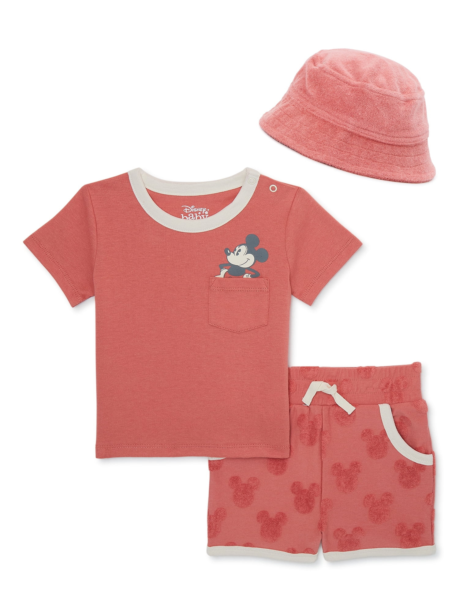 Mickey Mouse Baby Boys Terry Outfit Set, 3-Piece, Sizes 0-24 Months | Walmart (US)