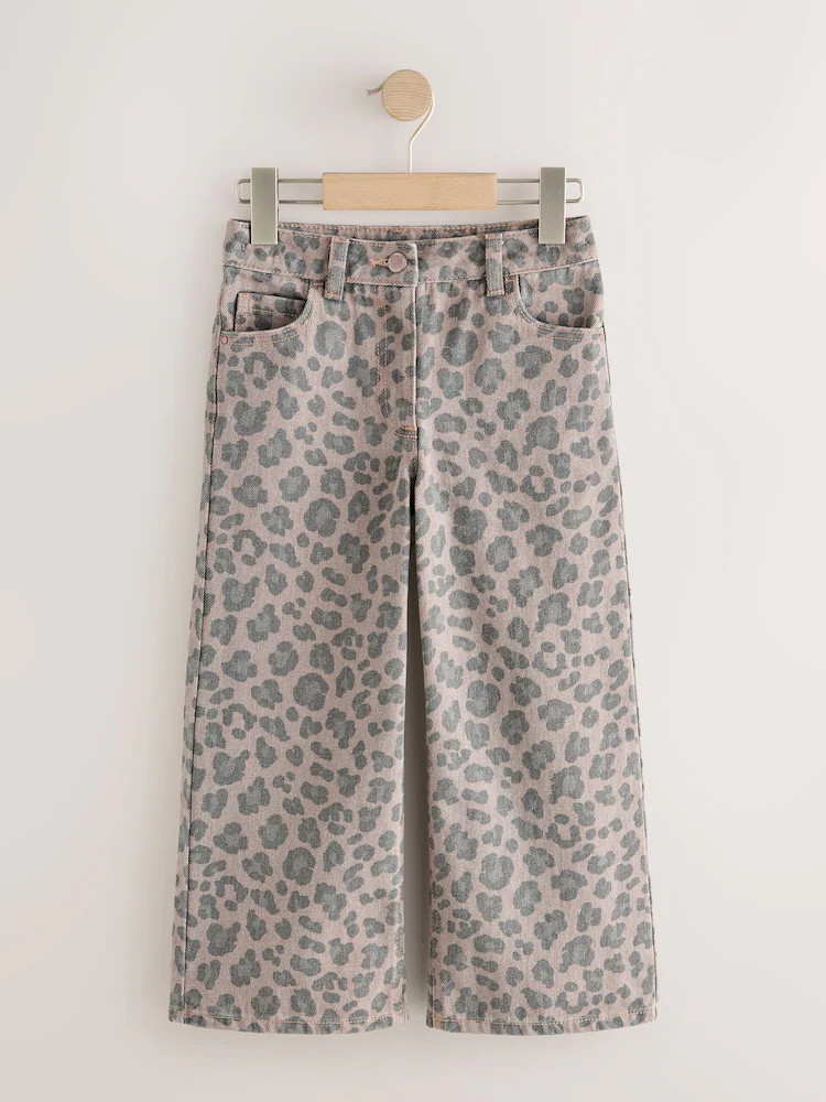 Grey Animal Print Wide Leg Jeans (3-16yrs) | Next US