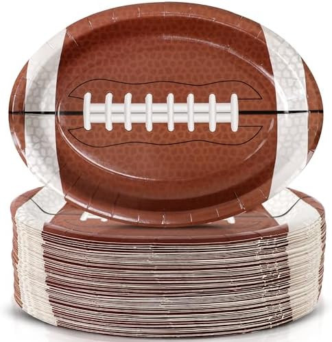 Sawowkuya 100Pcs Football Party Supplies Football Shaped Disposable Paper Dinner Plates Tableware... | Amazon (US)