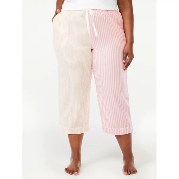 Joyspun Women's Twill Cropped Sleep Pants, Sizes S to 3X | Walmart (US)