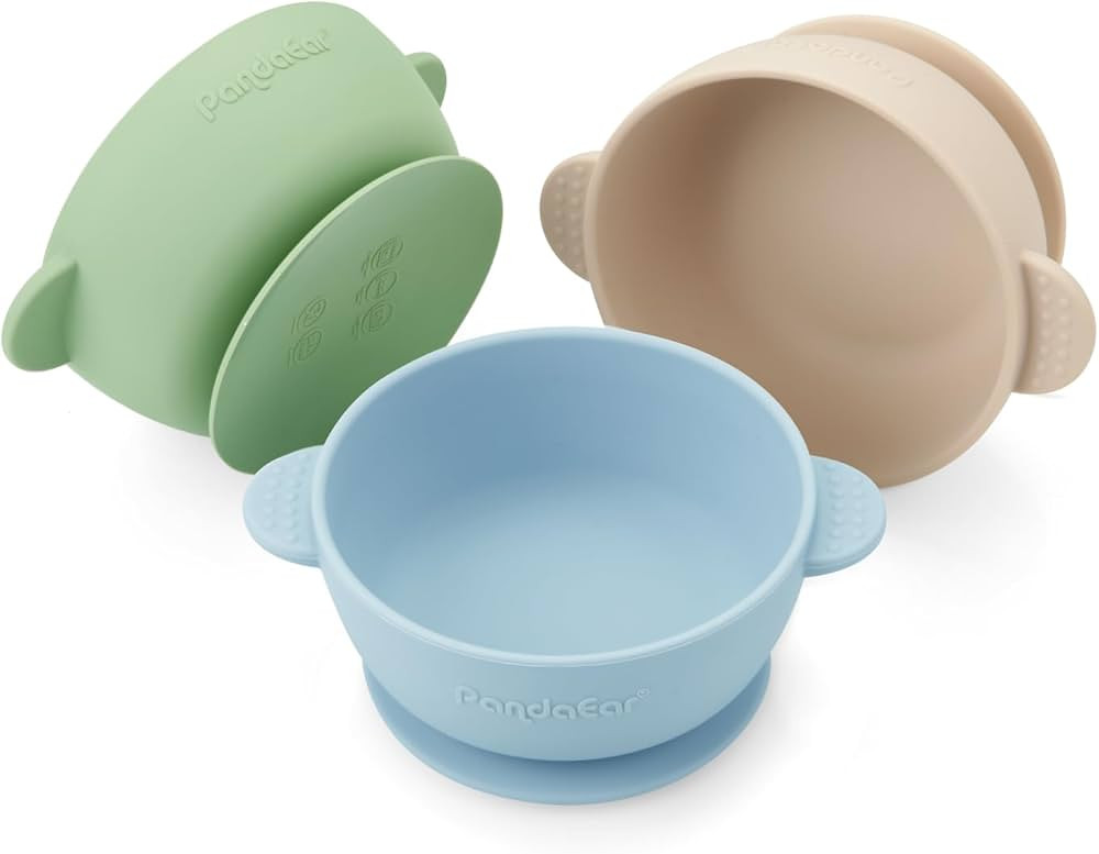PandaEar 3 Pack Baby Bowls with Suction| Stay Put Silicone Food Bowl for Babies Kids Toddlers Inf... | Amazon (US)
