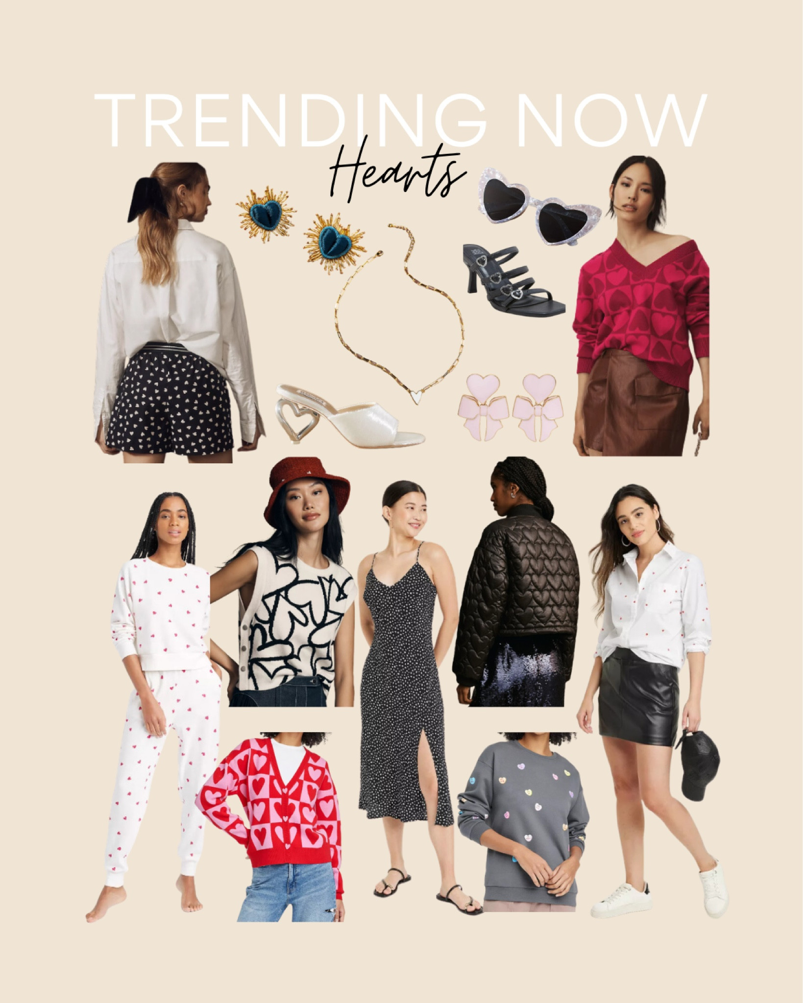 Trending now - HEARTS 🩷

Heart shorts, heart jewelry, heart heels, heart dress, heart puffer jacket, heart lounge wear, heart cardigan, heart sweatshirt, heart sunglasses, heart top

#LTKSeasonal #LTKfindsunder50 #LTKsalealert