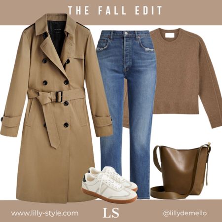 Fall wardrobe staples.  Classic trench coat. 
Love the sneakers - so comfortable.  The small tote is 👌🏼 - leather is nice and soft. Sweater is in my cart. 



#LTKSeasonal #LTKshoecrush #LTKstyletip
