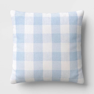 16" x 16" Pinstripe Plaid Throw Pillow Light Blue - Room Essentials™ | Target