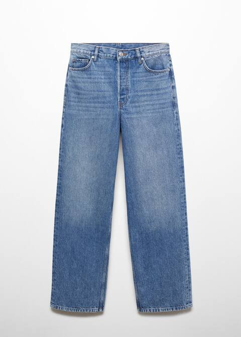 Wideleg mid-rise jeans -  Women | Mango USA | MANGO (US)