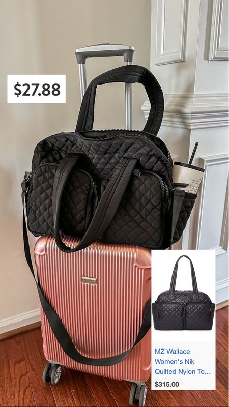 Quilted black weekender bag — FABULOUS Walmart find for traveling! 🖤 A $27 option to get the designer look for less! 🙌🏼

#LTKFind #LTKtravel #LTKunder50