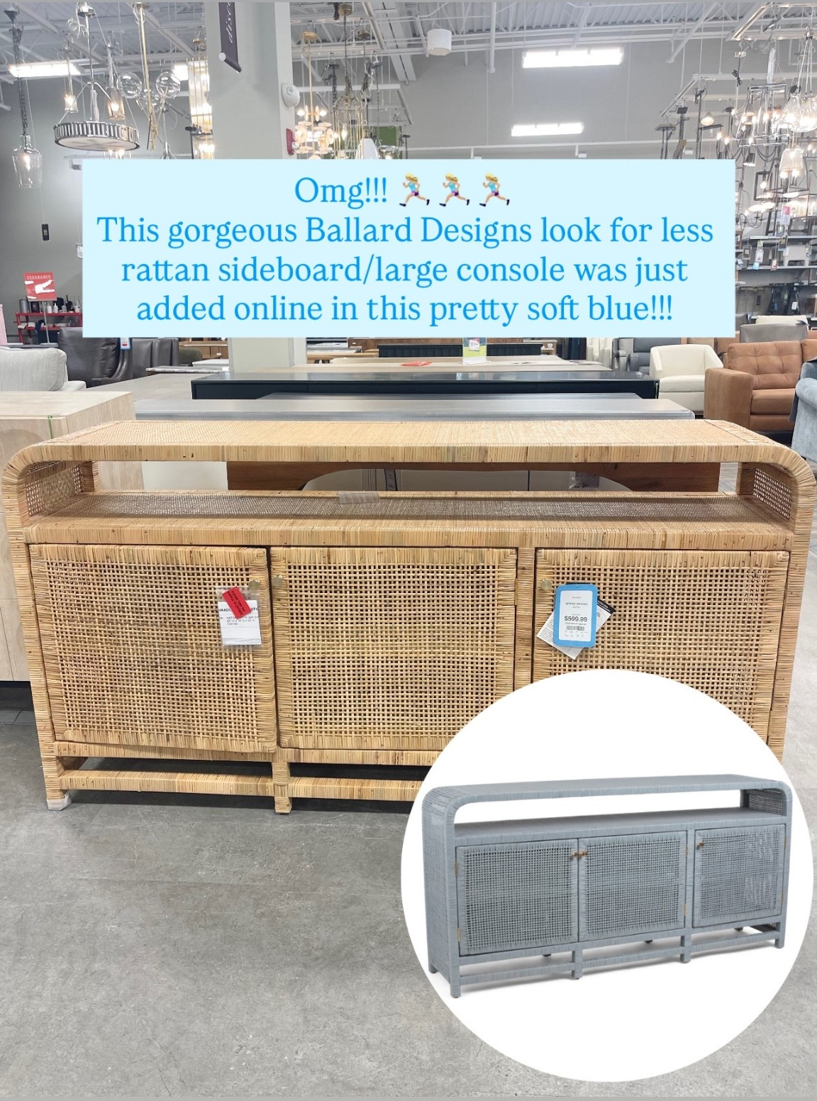 HIGH SELLOUT RISK!! I shared this large rattan sideboard when I was shopping for the beach house and so many of you loved it!! JUST added online in this gorgeous blue that you can snag!! A steal at this price and I expect will go fast!!

#LTKSaleAlert #LTKHome