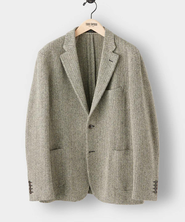 Madison Sport Coat in Black Cream Herringbone | Todd Snyder