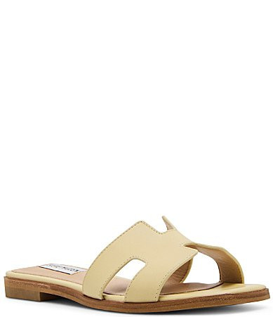 Steve Madden Hadyn Leather Flat Slide Sandals - 6.5 | Dillard's
