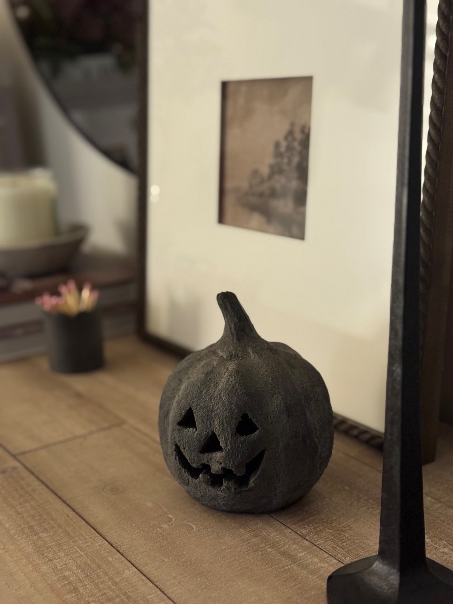 Charcoal pumpkin, black pumpkin, pottery barn pumpkin, console decor, Halloween decor, fall decor, entryway decor

#LTKHalloween #LTKSeasonal #LTKHome