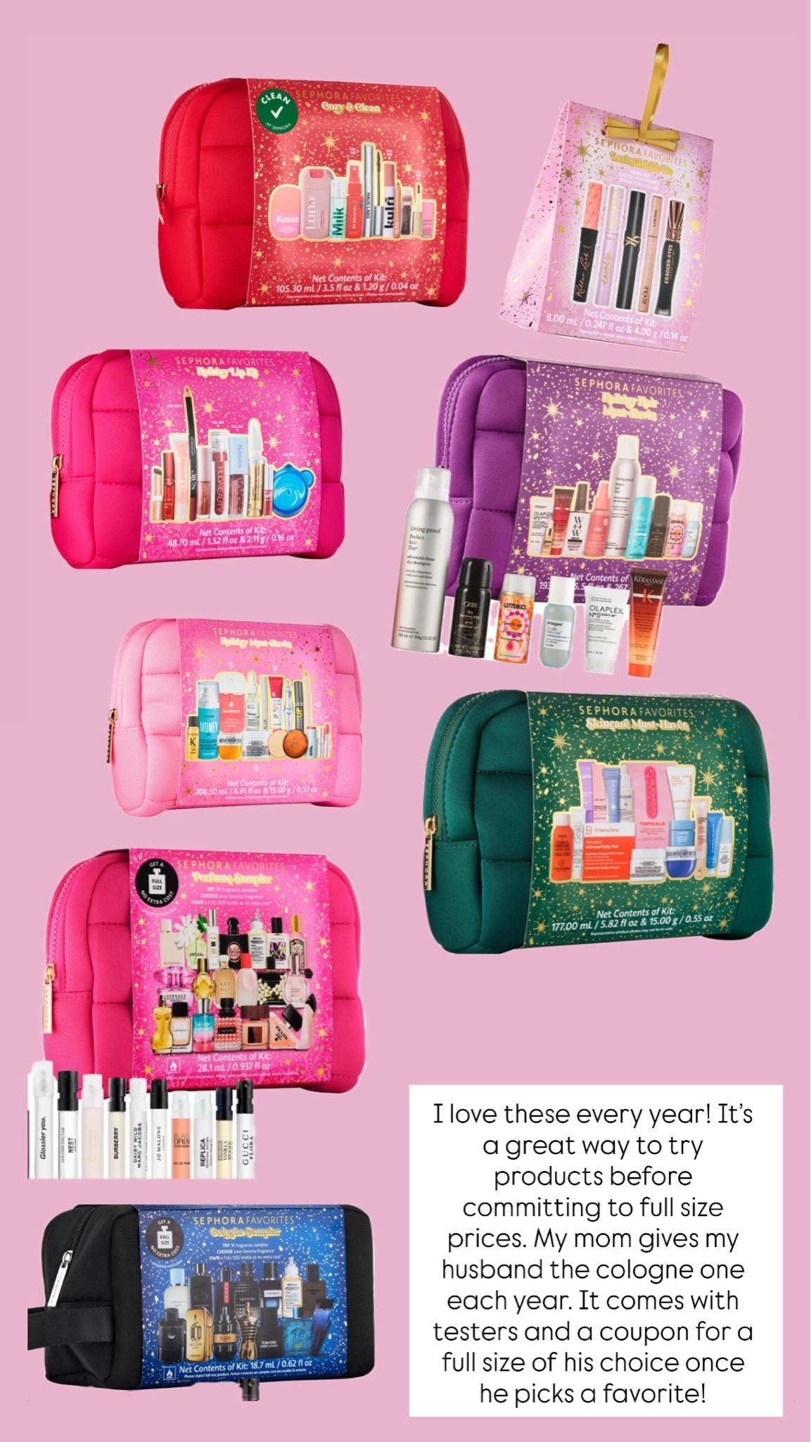 I love these every year! It’s a great way to try products before committing to full size prices. My mom gives my husband the cologne one each year. It comes with testers and a coupon for a full size of his choice once he picks a favorite! 

#LTKGiftGuide #LTKSeasonal #LTKHoliday