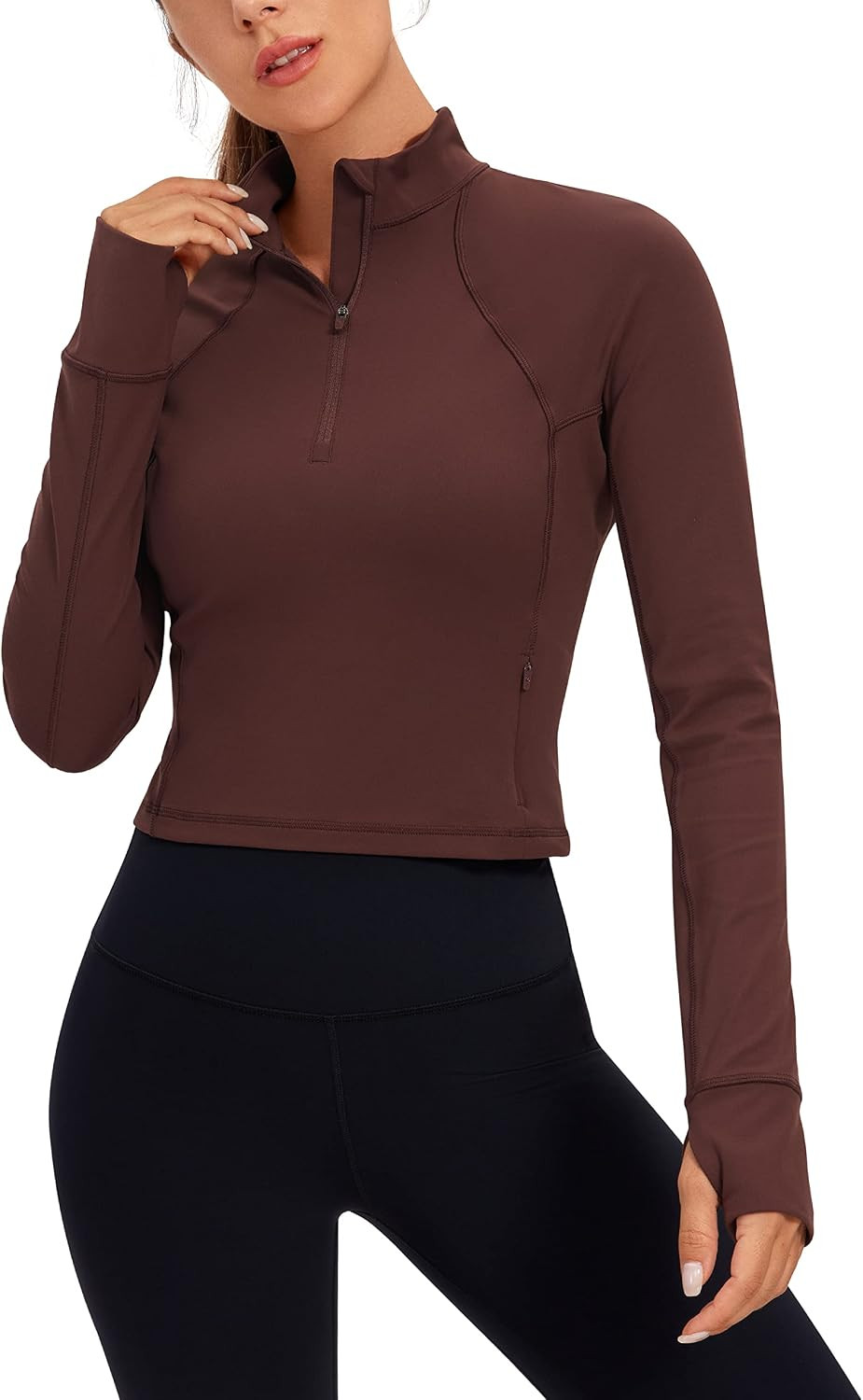 CRZ YOGA Butterluxe Half Zip Crop Top | Amazon (UK)