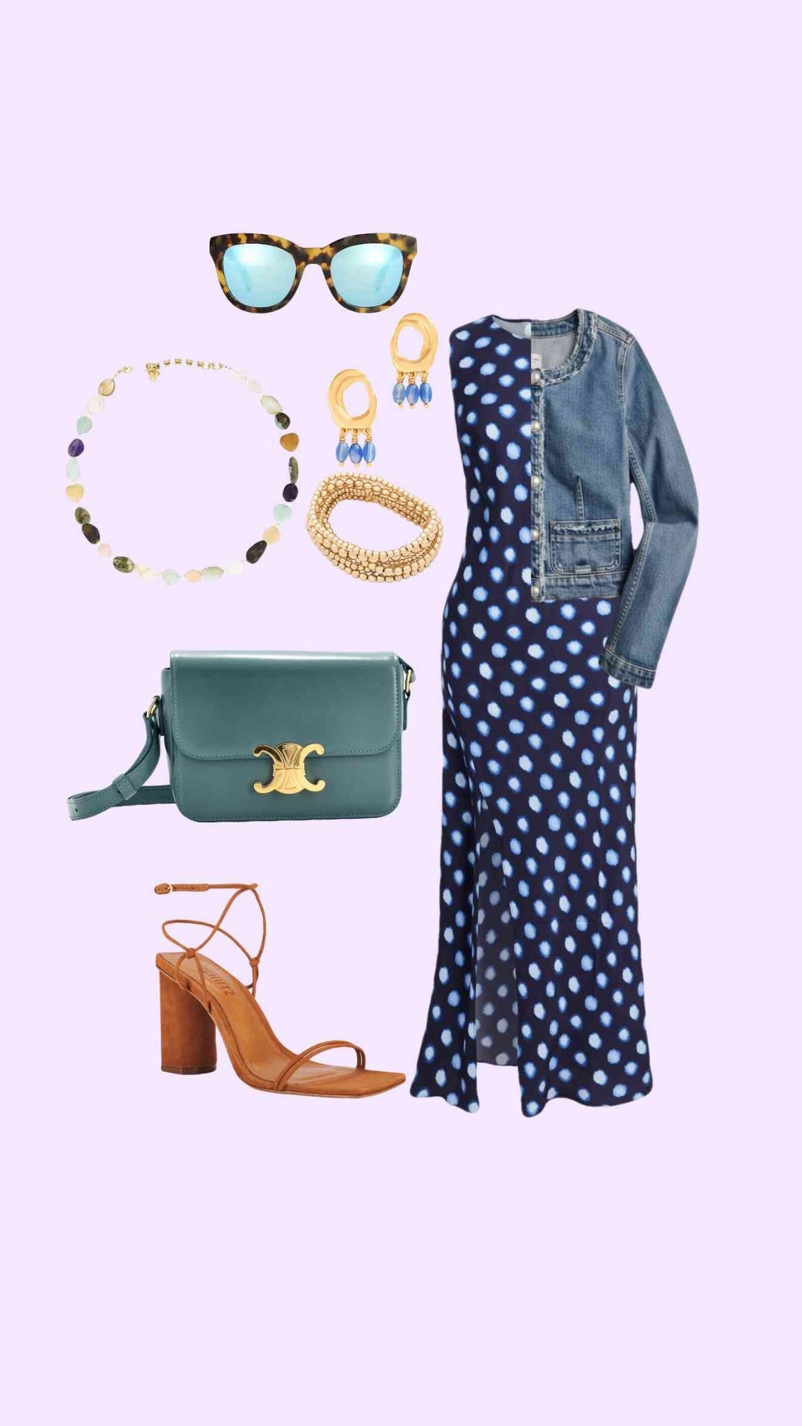 An easy spring outfit formula 💙

A polka dot midi dress paired with a classic denim jacket, neutral heels, and colorful jewelry. The kind of look that works for brunch, dinners, or spring events when you want something polished but still relaxed.

Similar styles linked here.

#LTKSpringSale #LTKOver40 #LTKootd