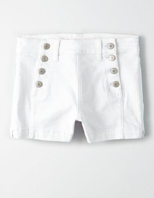 AE Ne(X)t Level High-Waisted Denim Sailor Short Short | American Eagle Outfitters (US & CA)