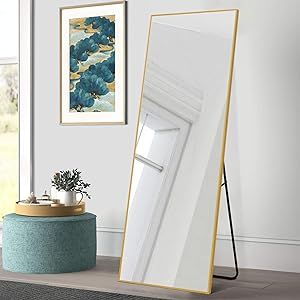 Elevens Full Length Mirror 65"x22" Floor Mirror, Standing Body Mirror for Bedroom Living Room Fit... | Amazon (US)