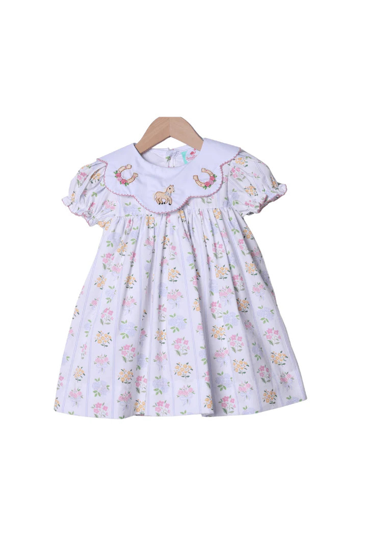 Hand Embroidered Run For The Roses Dress | The Smocked Flamingo
