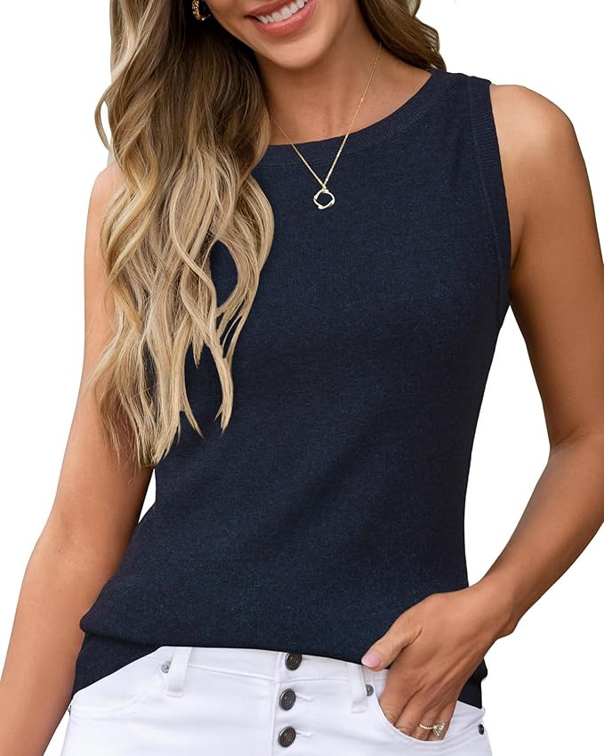 Arach&Cloz Women's Wool Blend Sweaters Non See Through Summer Business Casual Tank 2026 | Amazon (US)