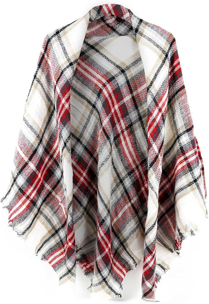 Women's Scarves Wraps Warm Blanket Scarf Shawl Winter Plaid Scarfs for Women | Amazon (US)