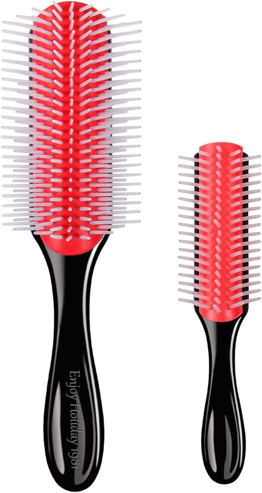 2 PCS Hair Brush for Women Men Curly Wet or Dry Hair 9 Row 5 Row Classic Styling Brushes for Natu... | Amazon (US)