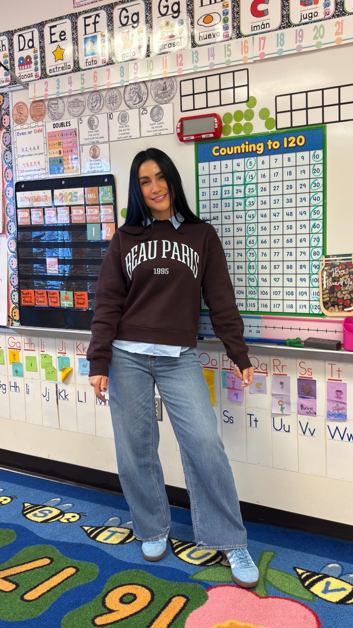 💙 Burgundy & blue fall vibes 🍂
Wide leg jeans outfit 👖 • Burgundy sweatshirt outfit 🍷 • Blue shirt layered look 💙 • Blue Adidas sneakers 👟 • Fall casual outfit inspo 🍁 • Layered fall style ✨ • Teacher outfit idea 🤎 • Cozy street style outfit • Minimal chic outfit ☕️ • LTK fall fashion finds • Blue and burgundy outfit aesthetic 💙🍷

#LTKPetite #LTKSeasonal #LTKU