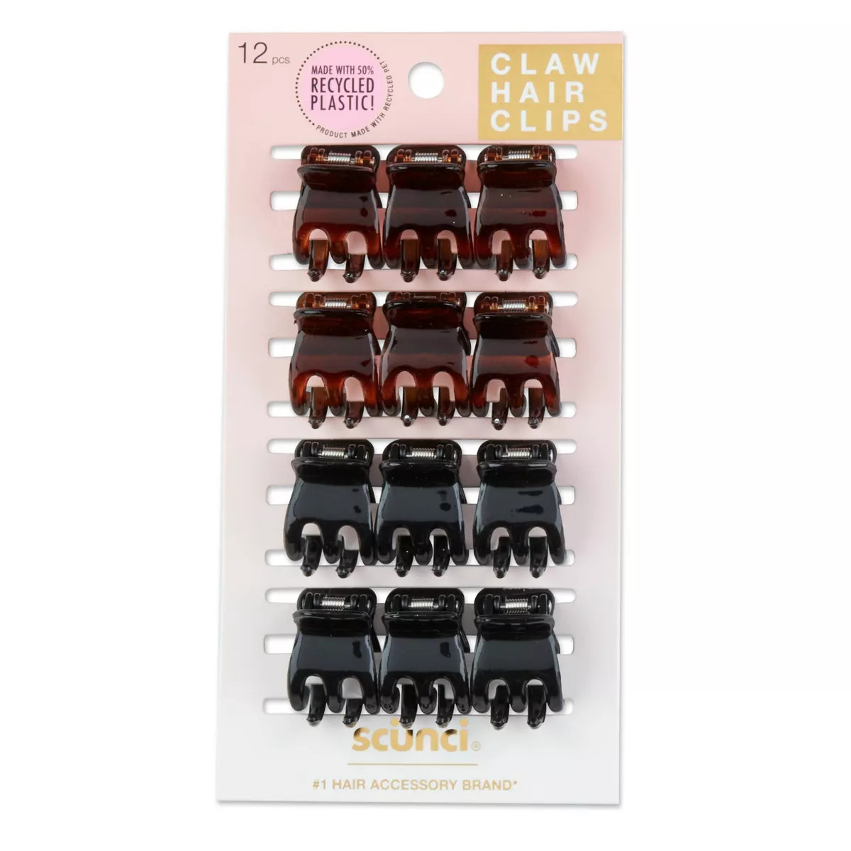 scunci 2cm Small 3-Prong Jaw Clips - 12pk | Target