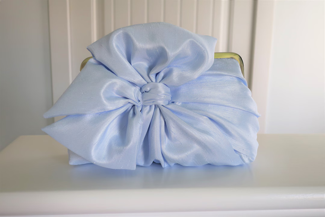 Powder Blue Bow Clutch Bridal Accessories bridal Clutch - Etsy | Etsy (US)