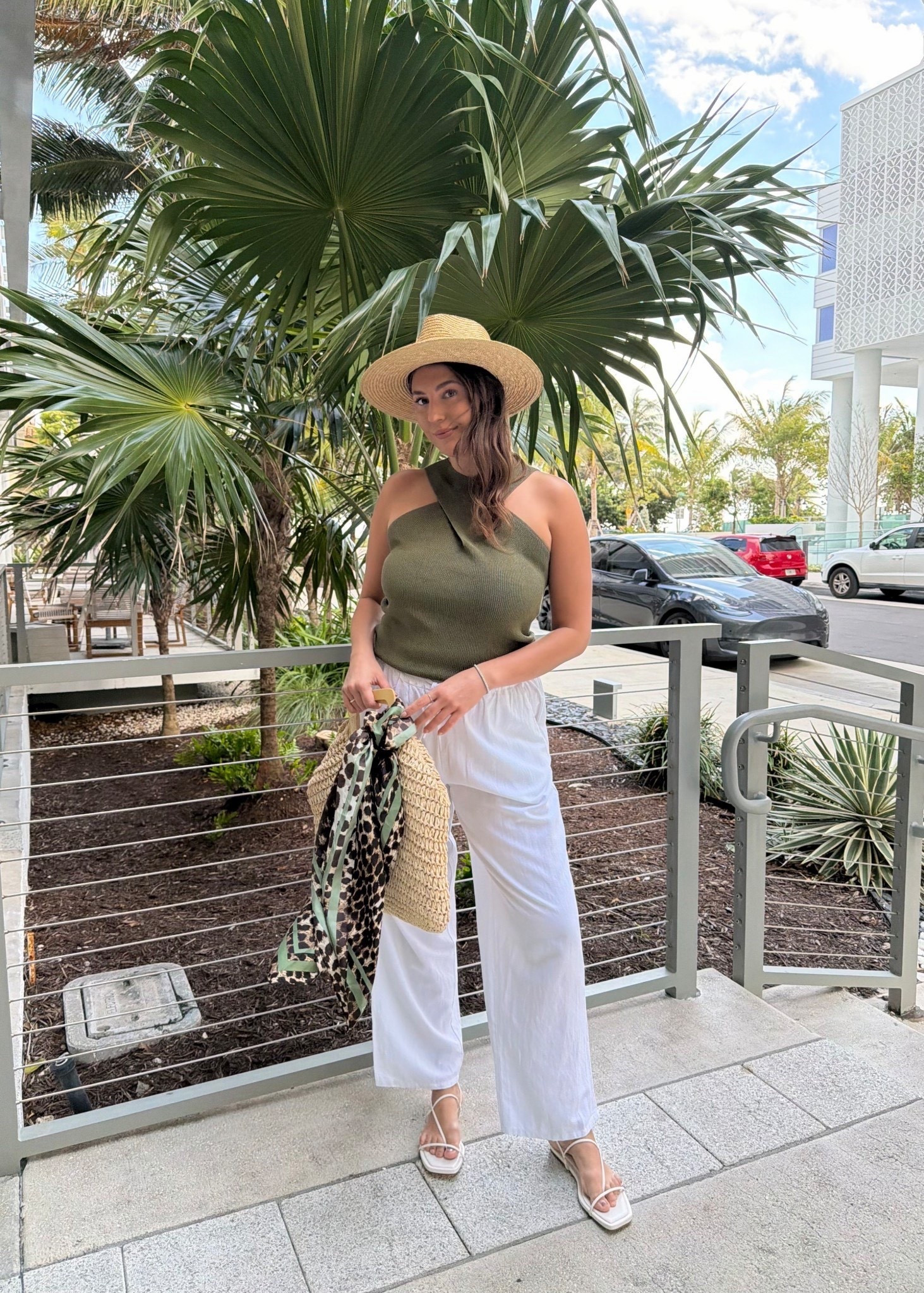 Easy coastal layers for warm days. An olive top paired with crisp white pants, simple sandals, and a straw hat makes the perfect relaxed-but-polished look for errands, lunch, or vacation days.

Keywords: summer outfit, coastal style, olive green top, white pants outfit, neutral summer outfit, straw hat outfit, resort wear, casual chic, warm weather outfit, minimalist summer style, everyday outfit, vacation look

#LTKTravel #LTKMidsize #LTKootd