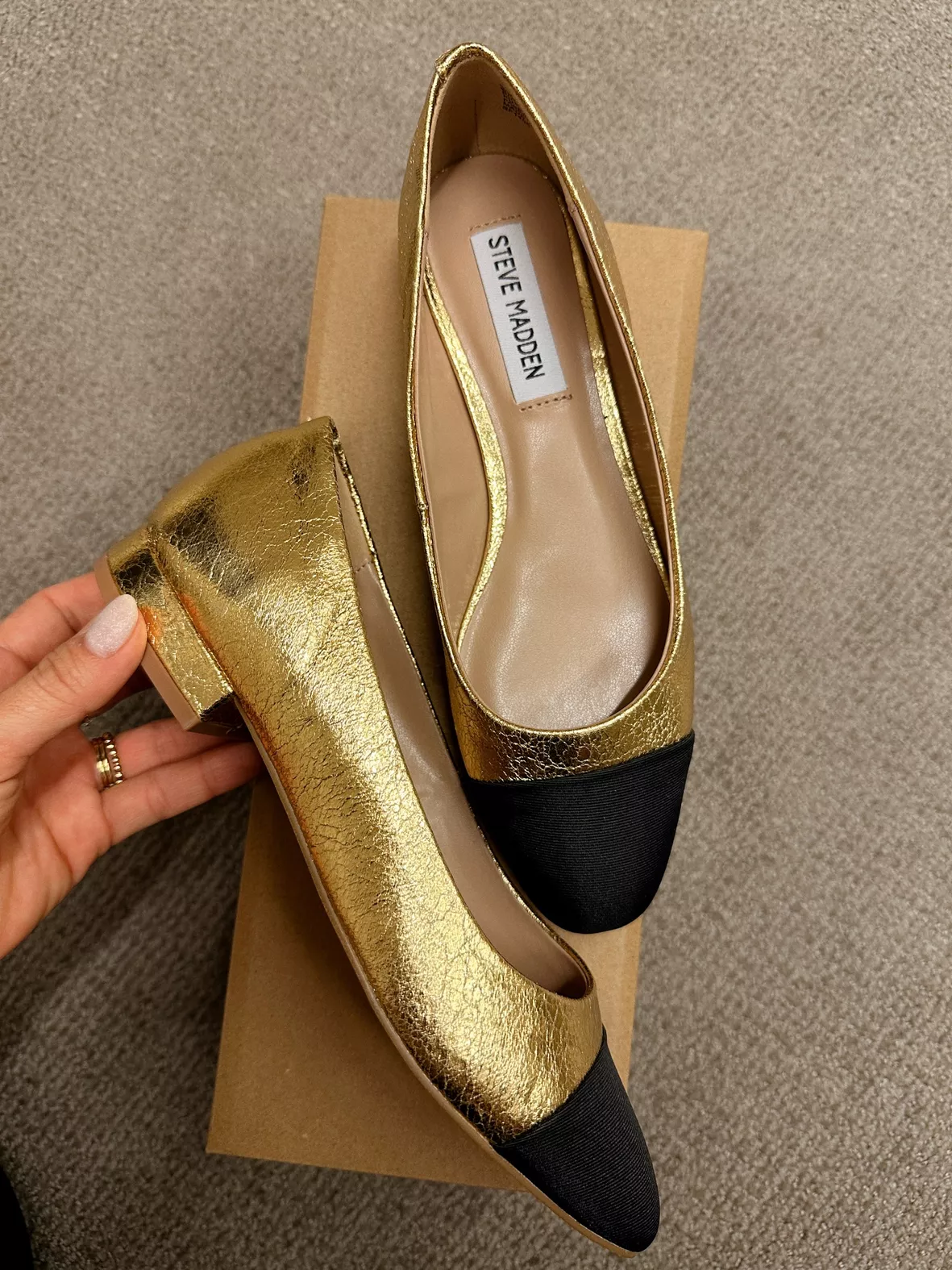 two tone chanel ballet flats