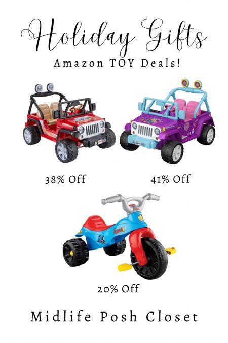 GRANDKID GIFT IDEAS! These battery-powered Jeeps & Thomas the Tank trike make great gifts for kids & grandkids. Save on these deals NOW before these items sell out!

#LTKHoliday #LTKSeasonal #LTKfamily