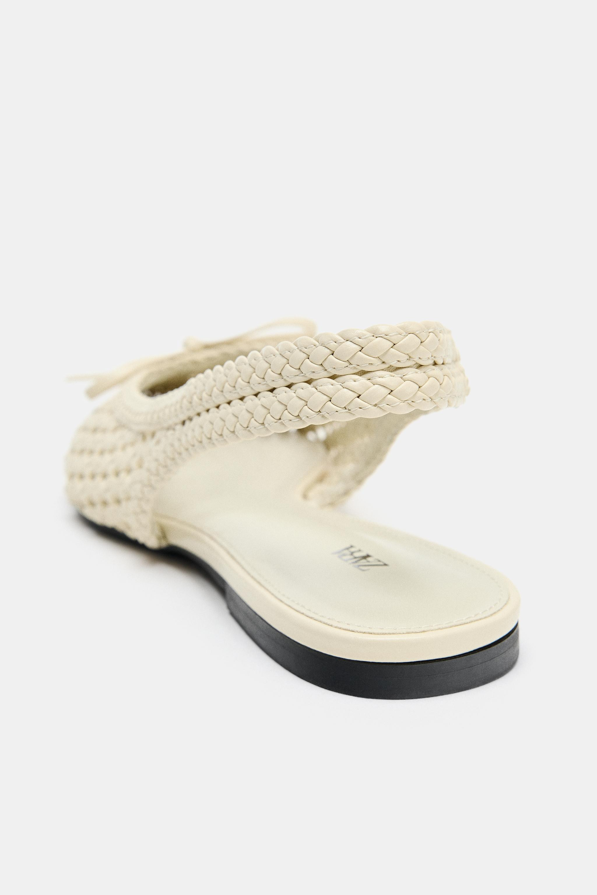 BRAIDED EFFECT FLAT SHOES | Zara US