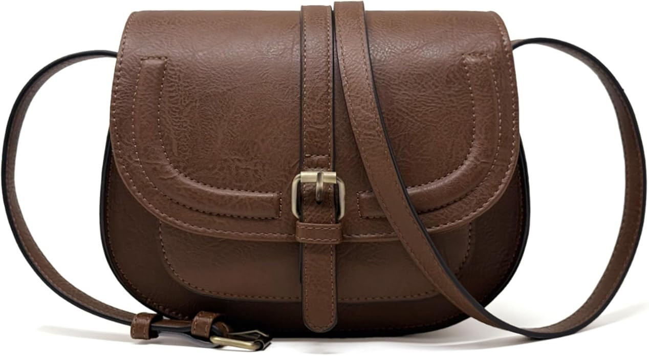AFKOMST Crossbody Bags for Women,Small Saddle Purse and Boho Cross Body Handbags,Vegan Leather | Amazon (US)