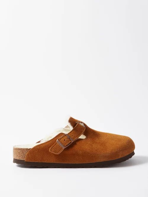 Birkenstock - Boston Shearling-lined Backless Loafers - Womens - Tan | Matches (US)