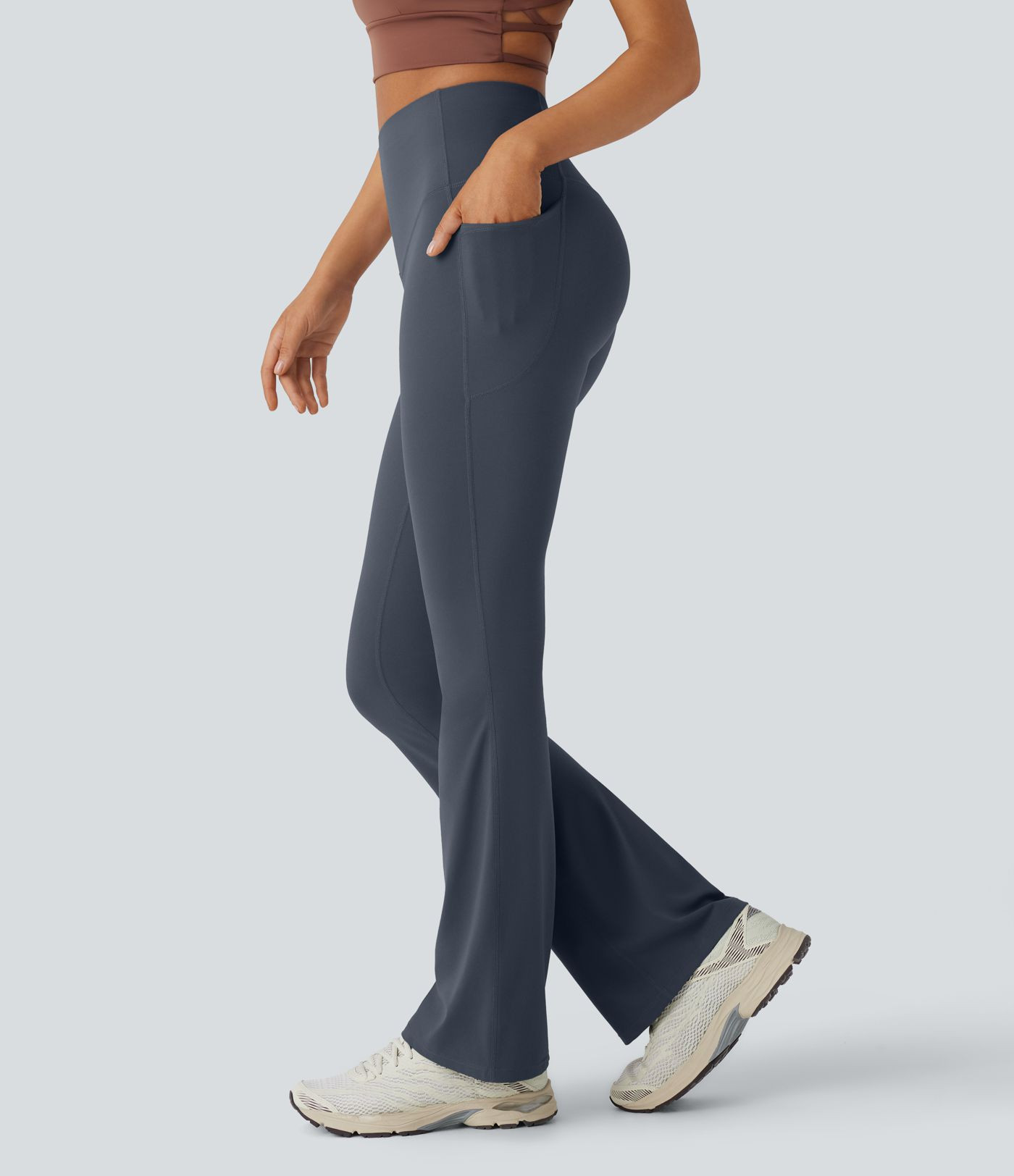 Women’s Halara UltraSculpt™ High Waisted Tummy Control Pocket Shaping Yoga Bootcut Leggings -... | HALARA