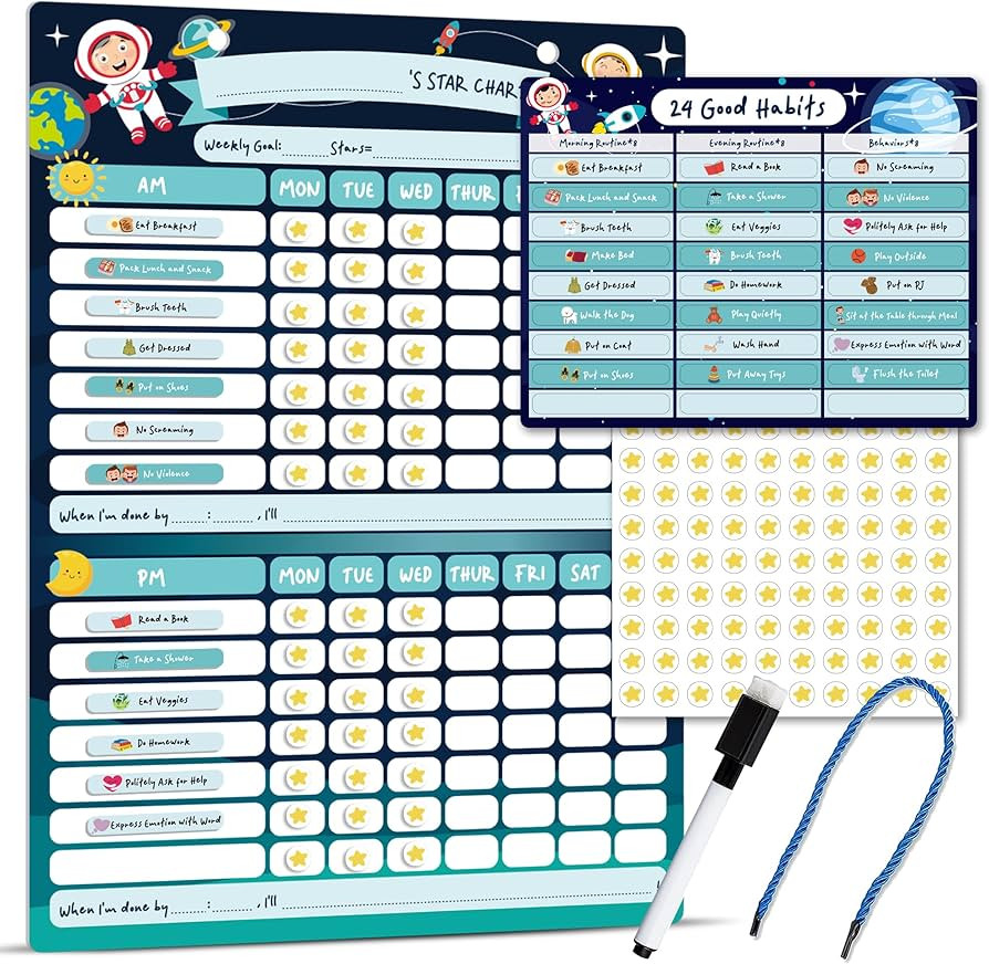 BIROYAL Magnetic Reward Chore Chart for Multiple Kids, Behavior Reward Chart for Kids at Home, St... | Amazon (CA)