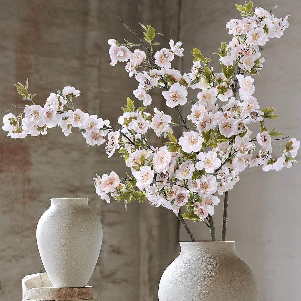 3 PCS Cherry Blossom Branches Artificial Flowers for Spring Indoor Decoration, Faux Plum Blossom ... | Amazon (US)