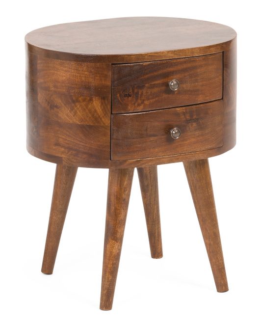 18in Chestnut Rounded Side Table | TJ Maxx